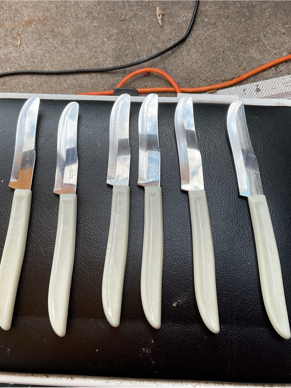 Vintage QUIKUT Ivory-Handle Stainless Steel Butter Knife Set - 6 Pieces